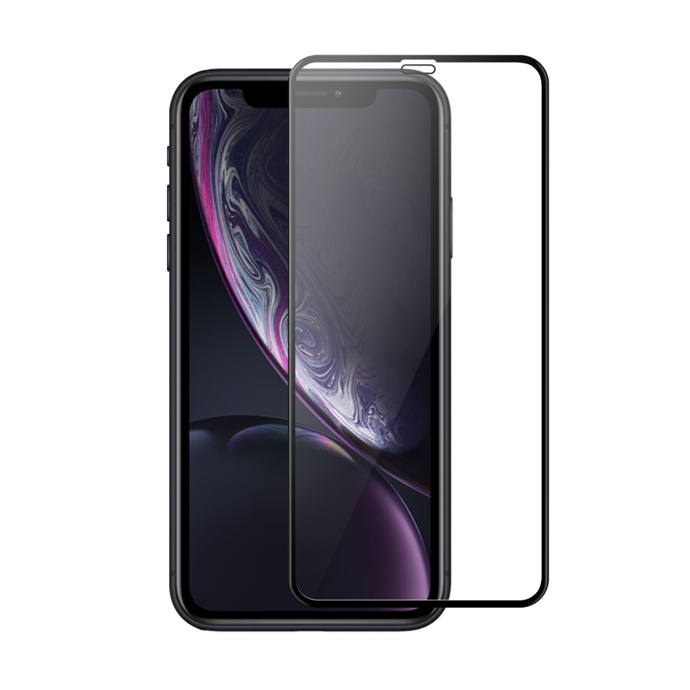 Displayschutzglas Panzerglas für iPhone XR - Schwarz